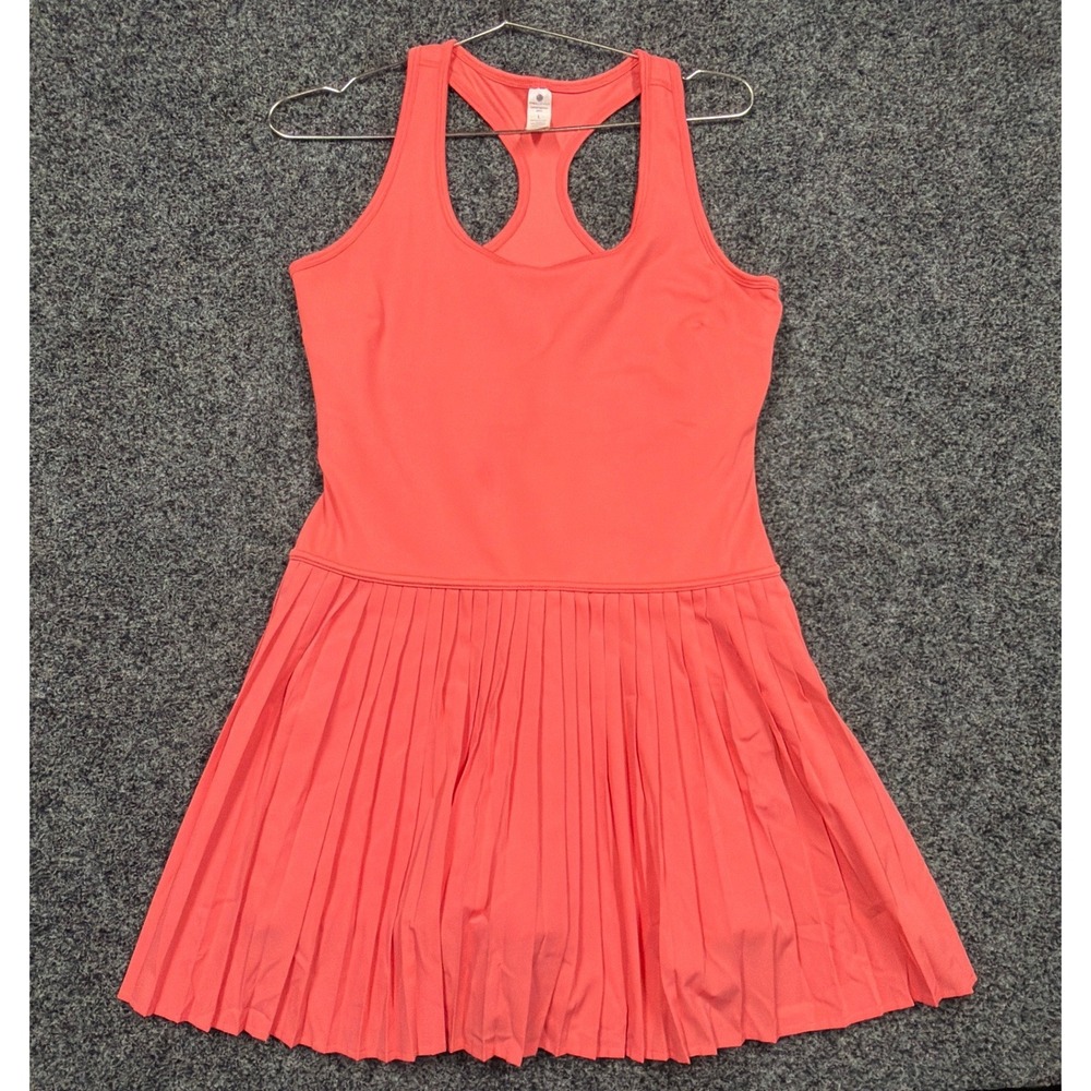 Yogalicious Dress Womens L Coral Lux Net Motion Pleated Tennis Pickleball Mini